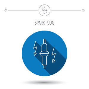 火花塞的图标。汽车电气部分标志