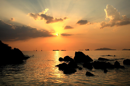 安达曼海，风景美丽日落黄昏