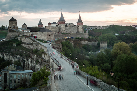 在卡缅涅茨Podolsk.Ukraine 古堡的视图