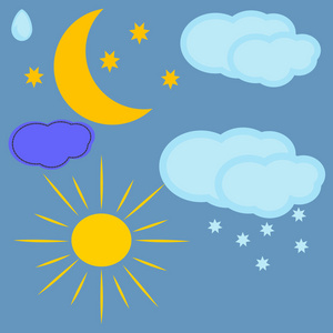 卡通太阳月亮图片