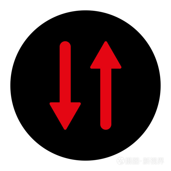 箭头交换垂直平面密集红色和黑色粗糙