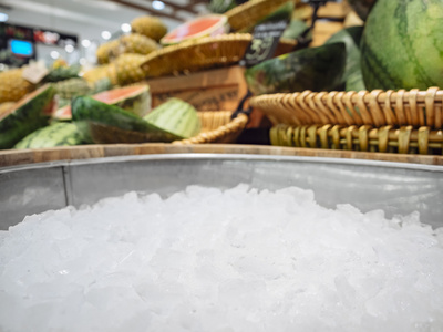 碎冰模拟新鲜食品和饮料显示