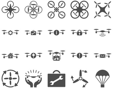 空气无人机和 quadcopter 工具图标