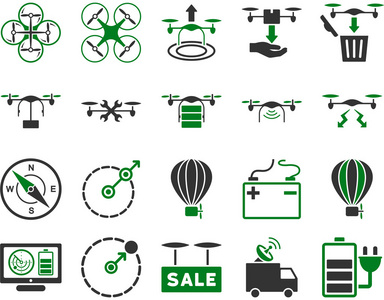 空气无人机和 quadcopter 工具图标
