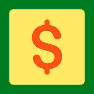 美元扁平橙色和黄色圆形按钮图片