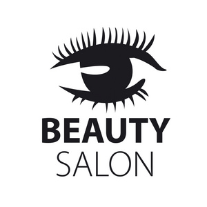 香水logo矢量与睫毛特写的 logo 眼睛照片