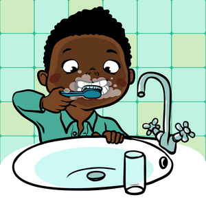 刷牙卡通图片