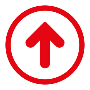 向上箭头扁平红颜色圆形栅格图标照片