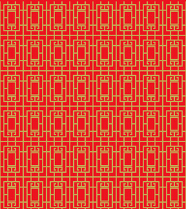 金无缝中国窗口窗饰几何线条图案背景