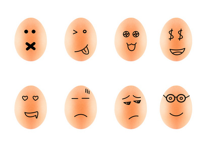 鸡蛋涂鸦可爱表情画图片