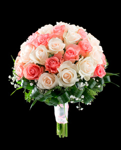 婚礼新娘捧花的玫瑰.分离照片