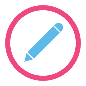 铅笔平粉色和蓝色圆形矢量图标