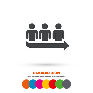 有序交通队列,线图标照片