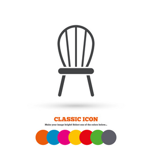椅子现代家具图标。