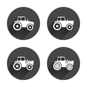 拖拉机农业产业图标。