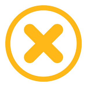 取消平黄色圆形的矢量图标照片