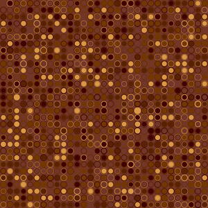 矢量抽象背景。由排列在棕色背景上的几何元素组成。元素有一个圆形的形状和不同的颜色。丰富多彩的马赛克背景