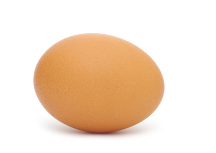 白色背景上分离的棕色鸡蛋