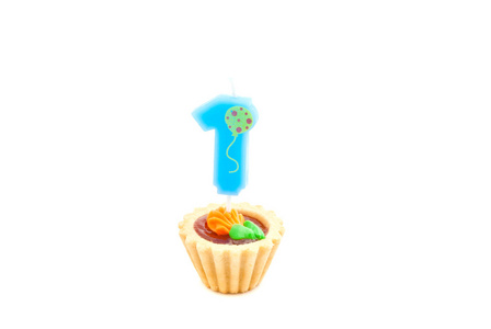 蛋糕与一年生日蜡烛