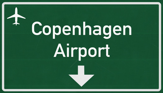 哥本哈根丹麦机场公路标志