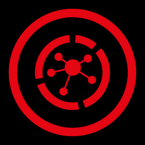 连接图平面红色圆形矢量图