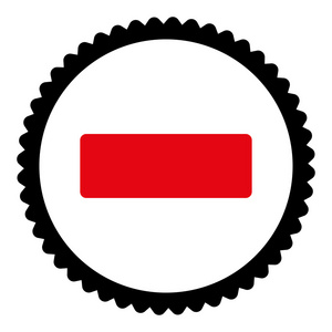 橡皮擦平邮票减号扁平密集的红色和黑色圆形邮票图标照片