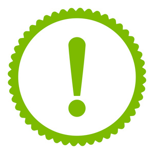 感叹号平面生态绿色圆形邮票图标照片