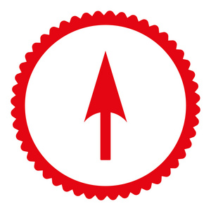 箭头轴 y 扁平红颜色圆戳图标照片