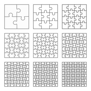 拼图游戏九矢量平空白模板设置