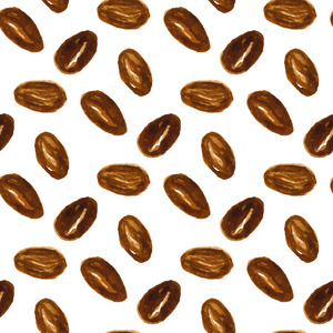 无缝模式与咖啡豆的插图