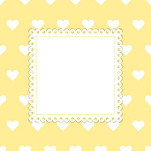 白色和黄色的心矢量模板