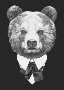illustration de la mode de lours时尚插画的熊