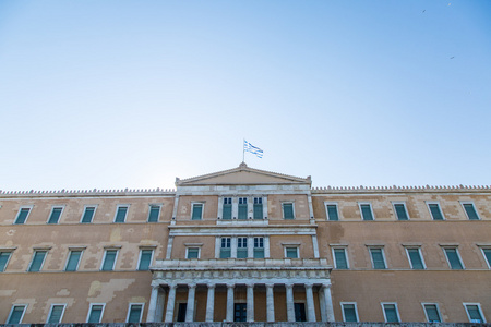 希腊议会大楼在宪法广场，希腊雅典