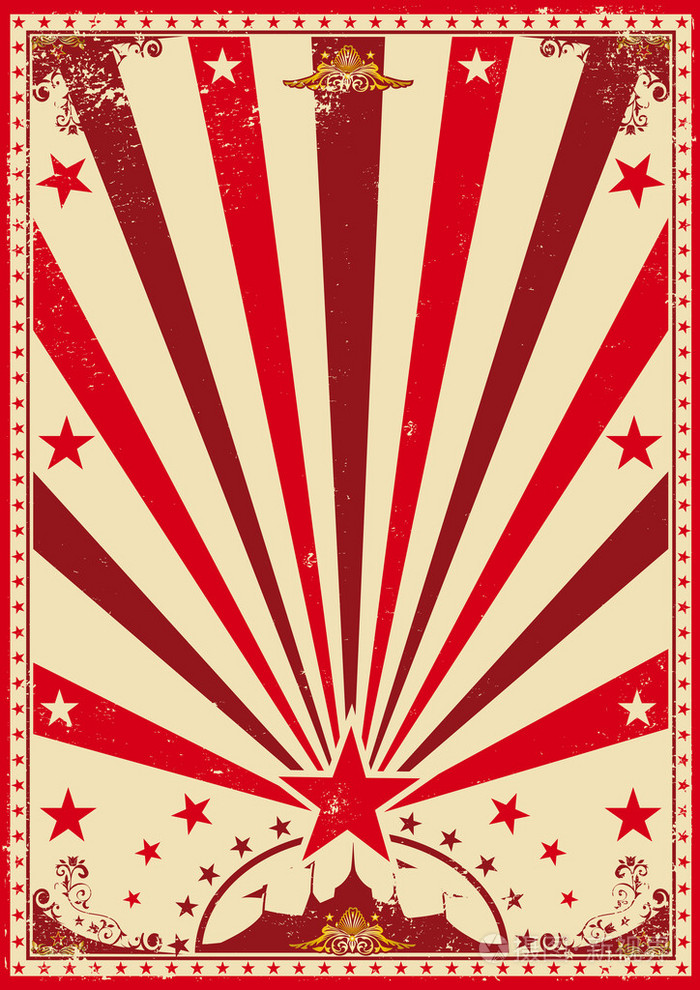 马戏团复古红色海报