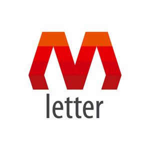 抽象矢量标志红色字母 M