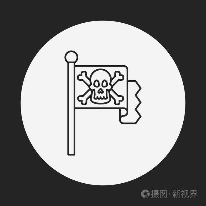 海盗旗线图标插画-正版商用图片1jqrd0-摄图新视界