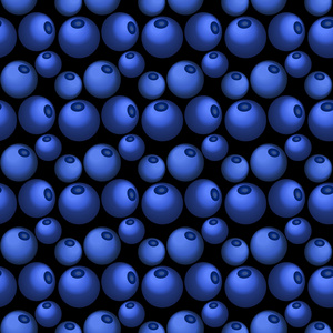 蓝莓无缝矢量图案的扁平风格。 设计模板