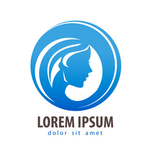 女人淑女的女孩女人,女性矢量 logo 设计模板.