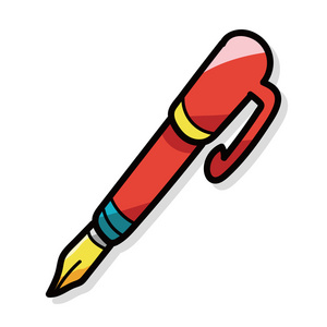 钢笔和铅笔彩色涂鸦