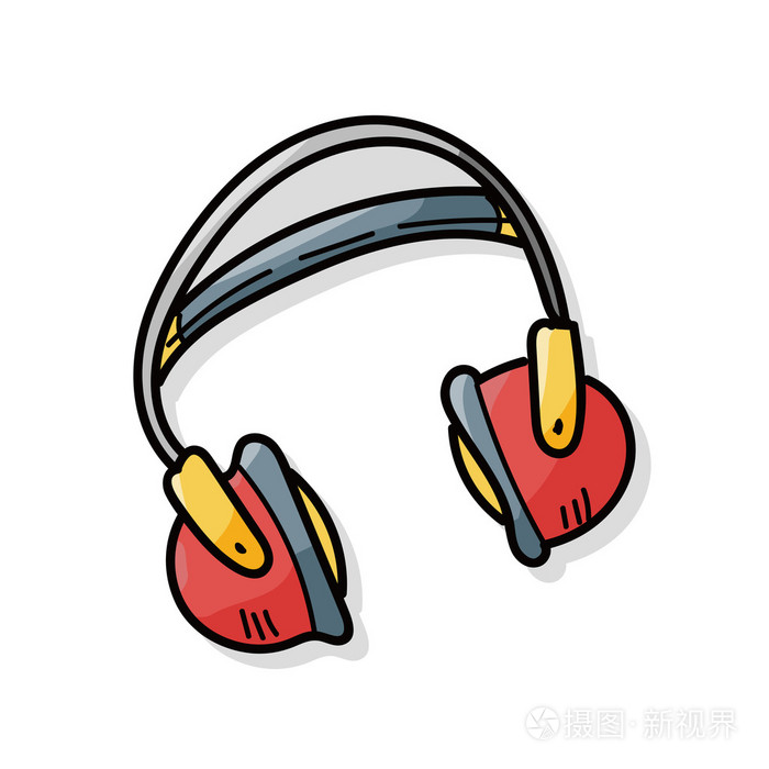 耳机涂鸦插画-正版商用图片1jqvjp-摄图新视界