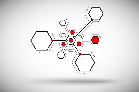 圆与三个单元格相连照片