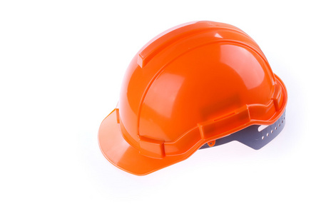 橙色安全头盔安全帽，工具保护工人的危险