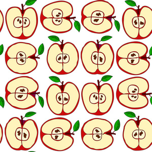 矢量无缝模式与红苹果