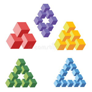 来自立方体的虚幻几何符号，