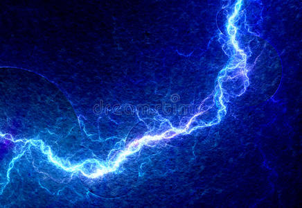 蓝色发光的球状闪电图片