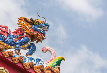 中国寺庙屋顶麒麟装饰