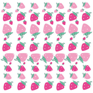 粉红草莓图案矢量背景