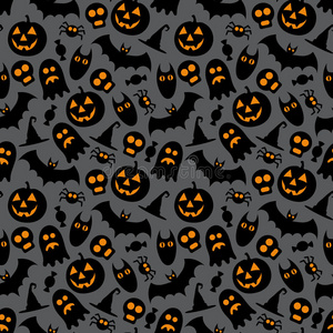 无缝的万圣节图案图片-无缝的万圣节图案素材-无缝的万圣节图案插画