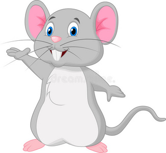 可爱的老鼠卡通招手照片