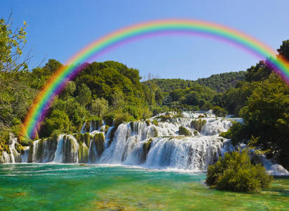 克罗地亚的克尔卡瀑布